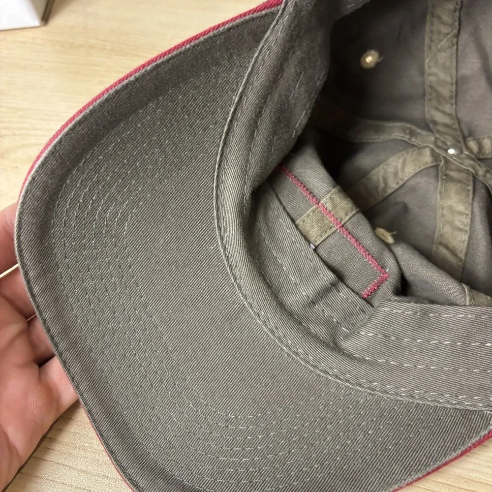 John Deere Hat Cap Strap Back Brown Canvas Patch Embroidered Mens One Size